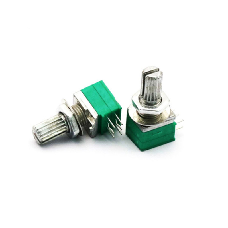 rk097g 双联电位器 b5k/10k/20k/50k/100k 音响功放密封电位器6脚
