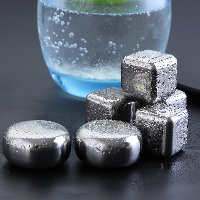 304不锈钢冰块速冻冰酒石 冰粒冰夹套装批发 威士忌冰镇神器礼品