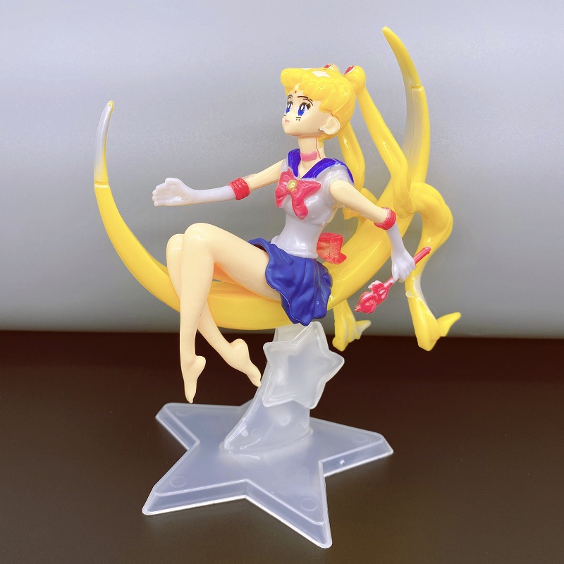 塑料月亮美少女战士蛋糕摆件水冰月手办玩具公仔烘焙车载装饰摆件