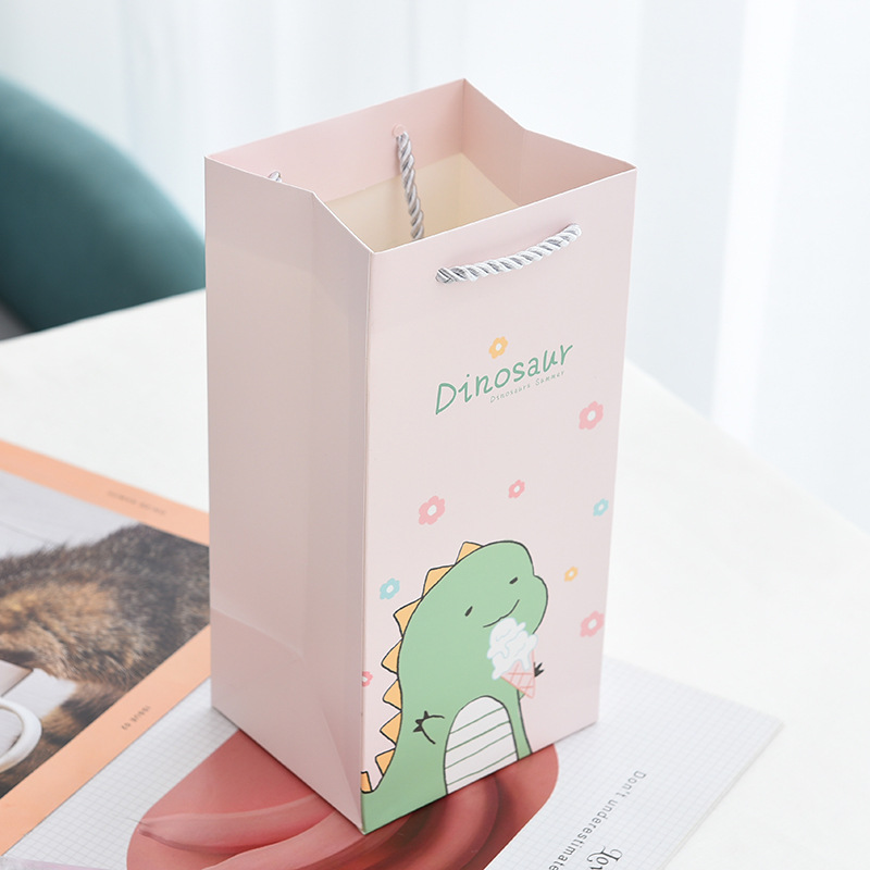 教师节水杯小袋恐龙手提纸袋卡通可爱礼品袋圣诞礼物包装袋现货
