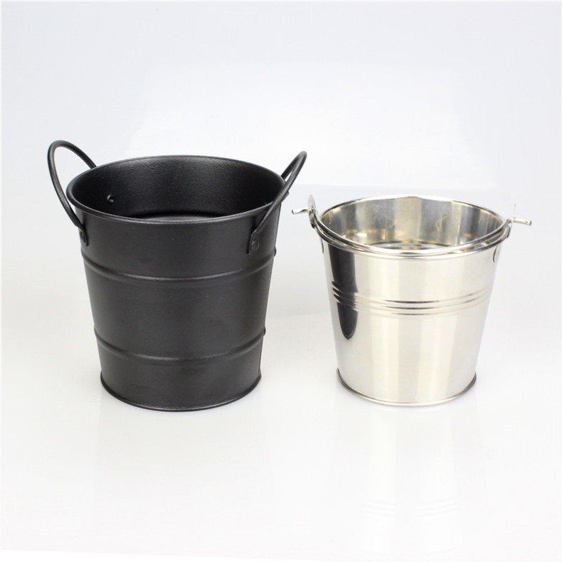 不锈钢小桶 小号 圆形钓鱼打水小桶手提桶冰块桶香槟桶调酒桶迷你