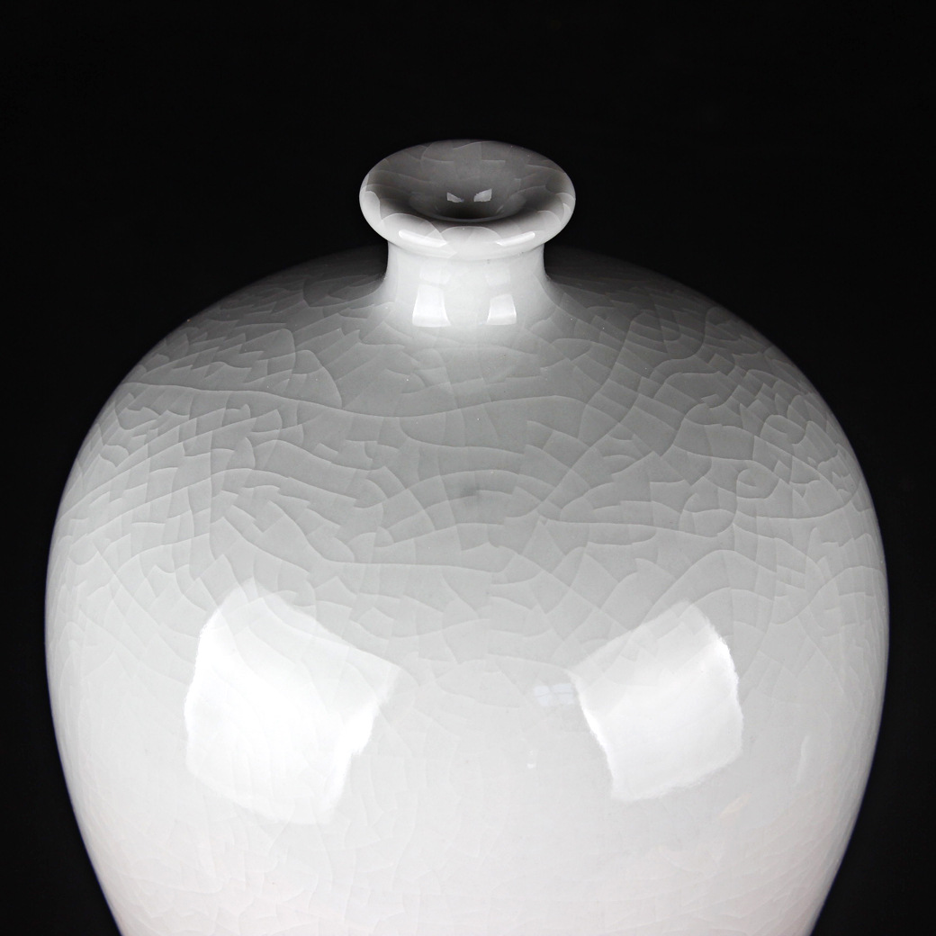 开片瓷冰裂纹花瓶梅瓶小口瘦腰美人瓶摆件客厅玄关电视机柜装饰品