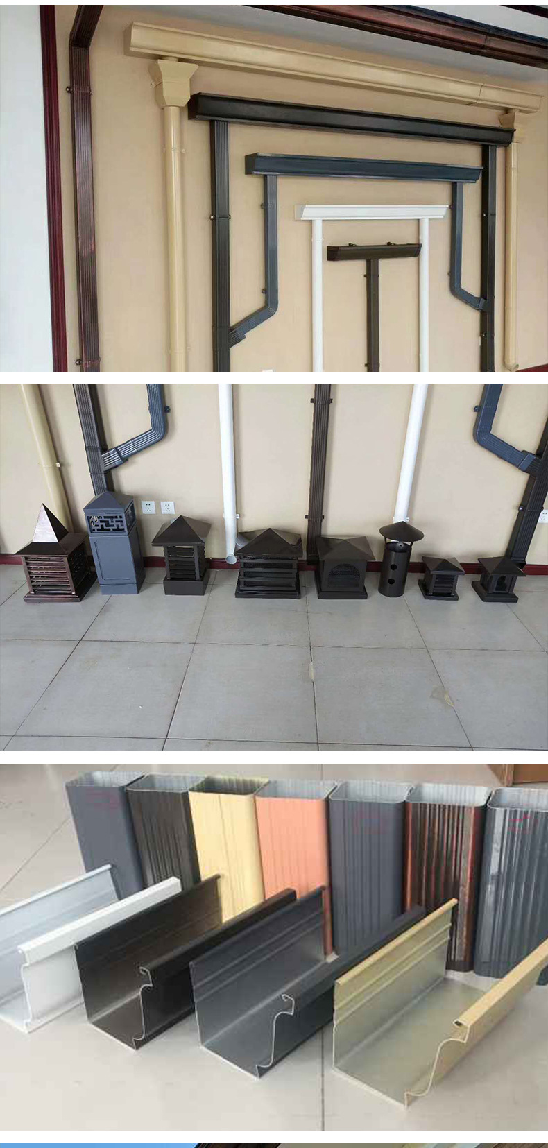 彩铝方形排水管屋檐雨水管别墅落水管铝合金方形下水管厂家直供
