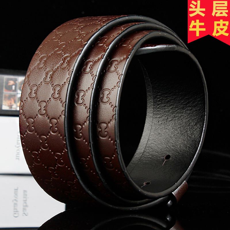 3.8 men‘s leather smooth buckle whole belt vegetable tanned leather leather belt pieces first layer pure cattlehide headless pant belt men