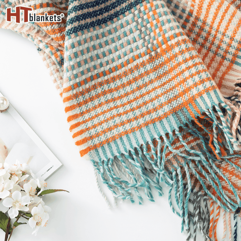 Hengtai Sofa Blanket Spot Classic Style Tassel Shawl Blanket Tailstock Towel Nap Sofa Knitted Blanket