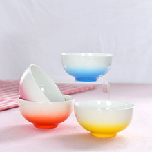 批发骨质瓷餐具 家用米饭碗 创意彩釉陶瓷碗 纯白餐厅用品