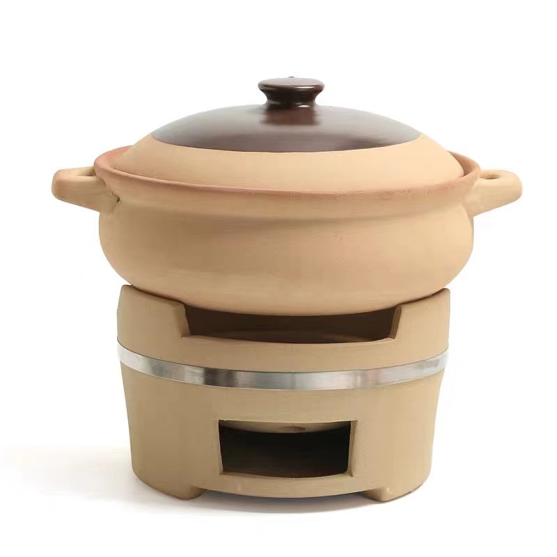 养生砂锅打边炉煲汤木炭火锅小炉子老式陶土取暖涮烧炭炉泥炉瓦锅