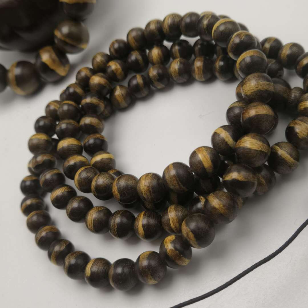 沉香手串念珠佛珠 一线天沉香木珠手链配饰diy项链