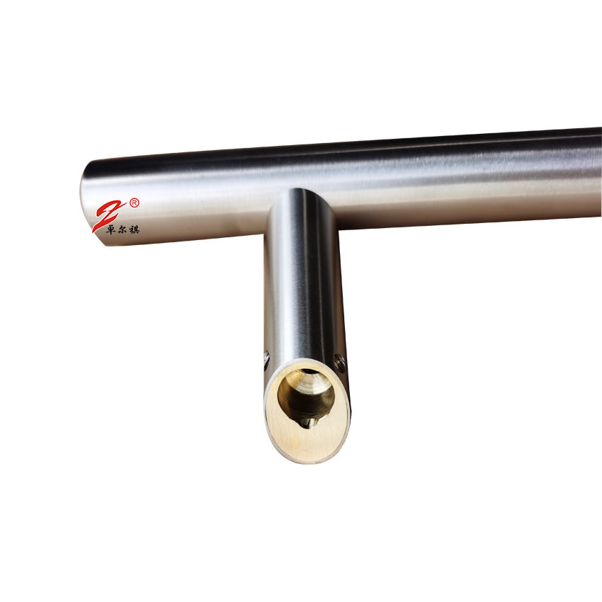 【新款促销】单支玻璃门304不锈钢拉丝打铜脚座拉手 斜脚门拉手