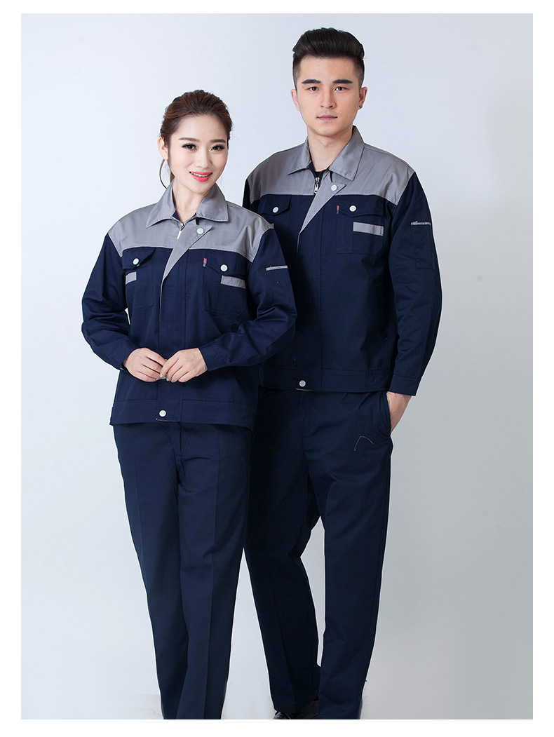 厂家批发男女春秋制服工装 长袖上衣工作服 车间工程劳保服定制