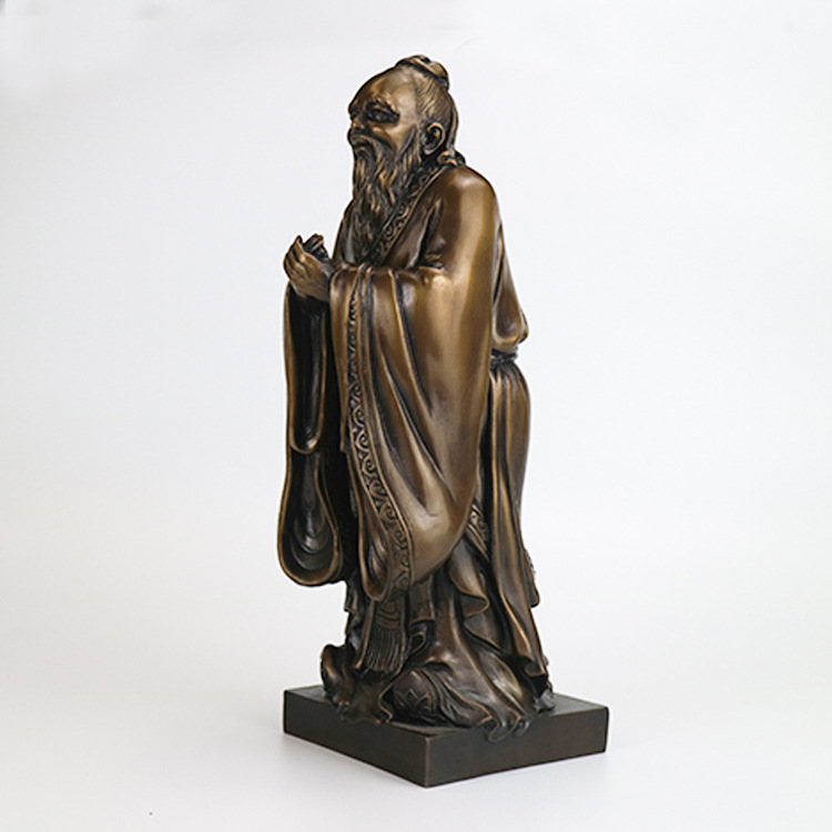 精品黄铜摆件孔子雕像纯铜赠恩师母校礼品可定制刻字logo-阿里巴巴