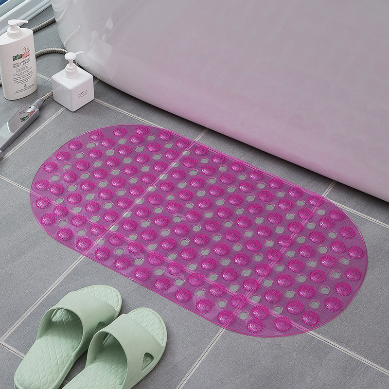 PVC Plain Oval Massage Bathroom Non-Slip Mat Bathroom Shower Room Bathtub Bath Non-Slip Mat Factory Direct Sales