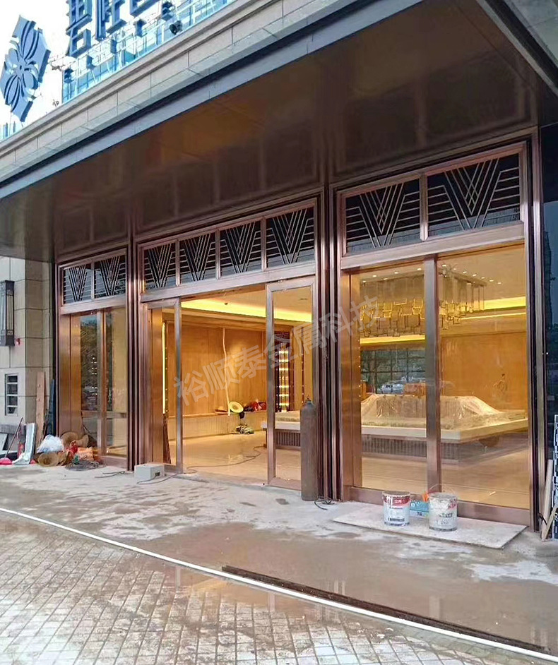 国际酒店大堂入户大门定制 玻璃自动感应平移门 不锈钢玻璃地簧门