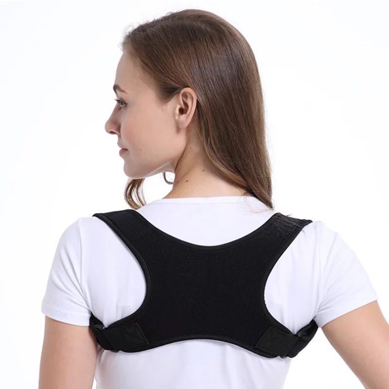u型背部纠正黑色驼背矫正带 穿戴式固定带 可方便调节坐姿矫正带