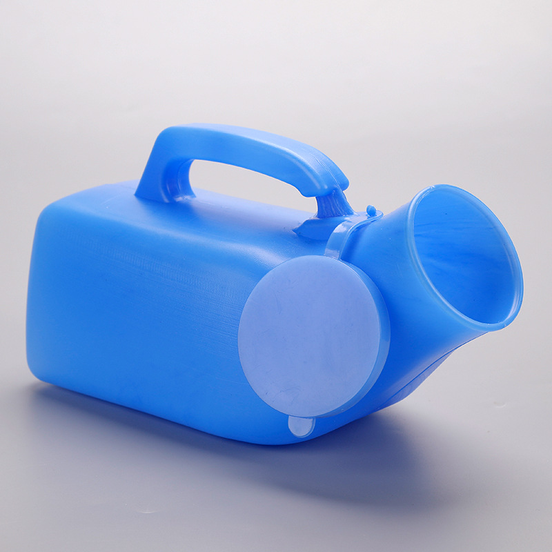 全新料白色蓝色 1000ml方型男用带盖尿壶 老人男用尿壶厂家批发