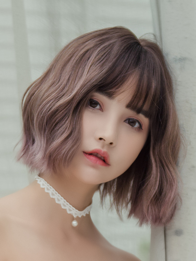 2020欧美新款女士假发 染色灰色渐变色 短卷发 厂家直销-报价