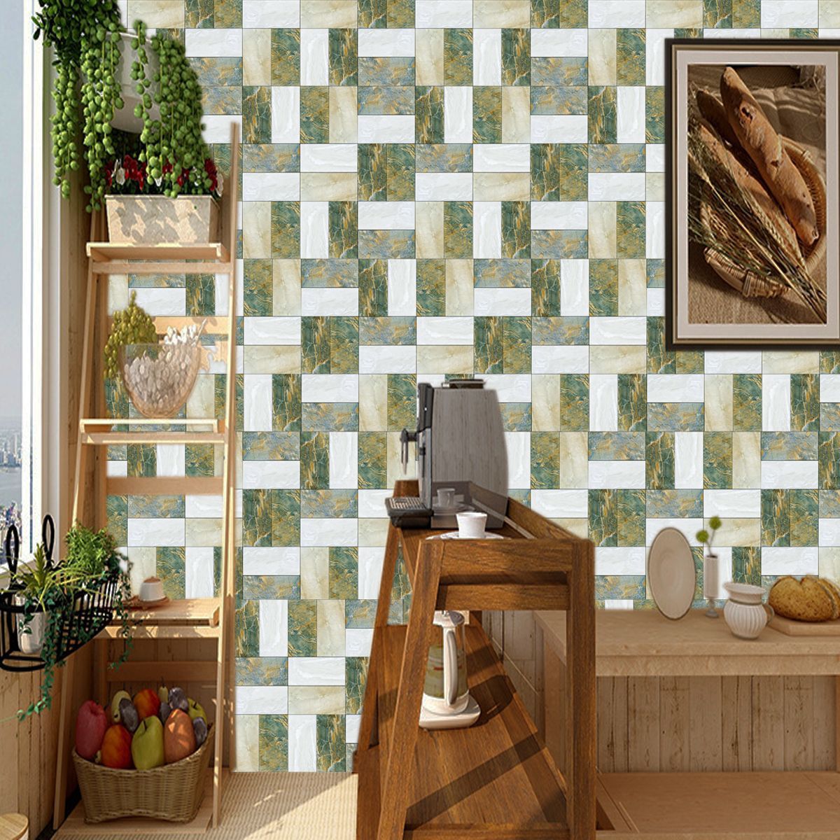 atw013凹凸纹防水防滑瓷砖贴 立体自粘墙贴地面装饰贴