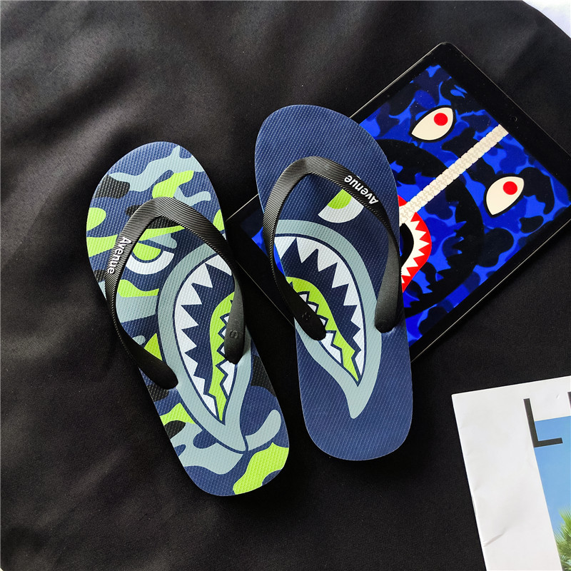 鲨鱼嘴男士人字拖防滑轻便室外休闲潮流凉拖百搭时尚个性巴西拖男