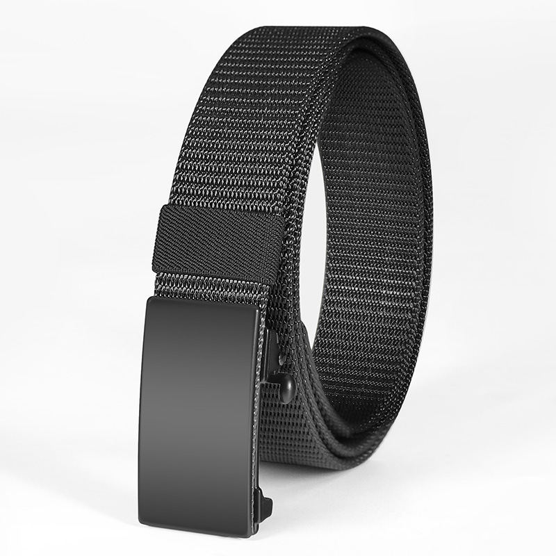 New Men's Toothless Automatic Buckle Belt Nylon Canvas Belt Men's Outdoor Casual Youth Student Pant Belt Men