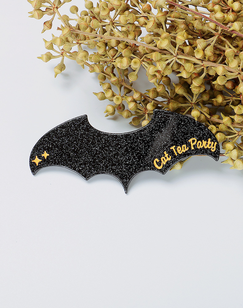 黑色夹子一字夹碎头发黑蝙蝠发夹设计感发饰短发留长发过渡期发卡