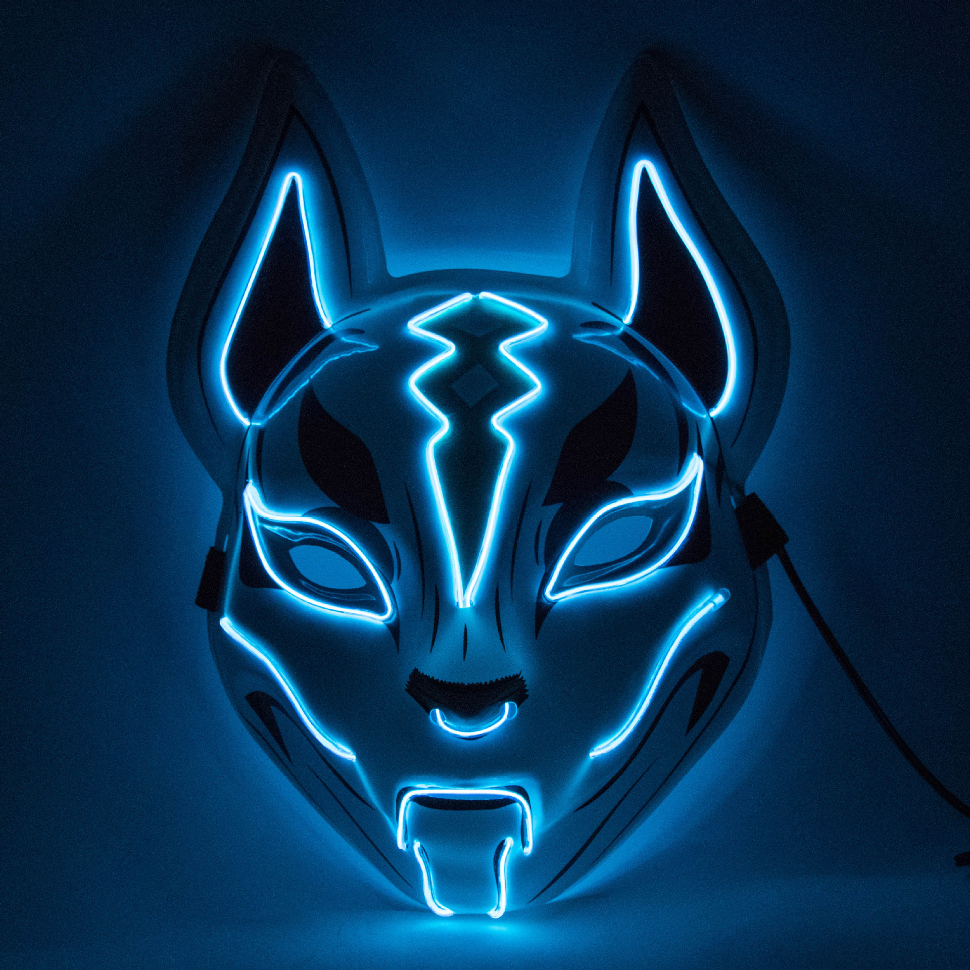 爆款抖音网红狐狸面具led发光面具荧光气氛道具狐狸面具批发定制