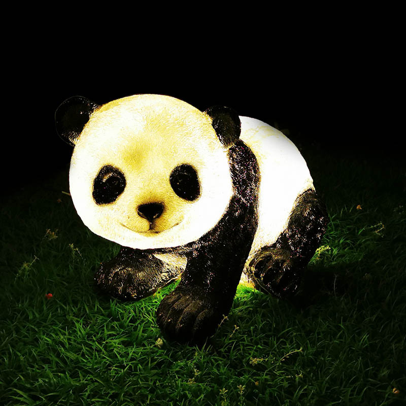 led户外发光熊猫灯动物灯 玻璃钢造型景观灯园林庭院装饰灯小品灯