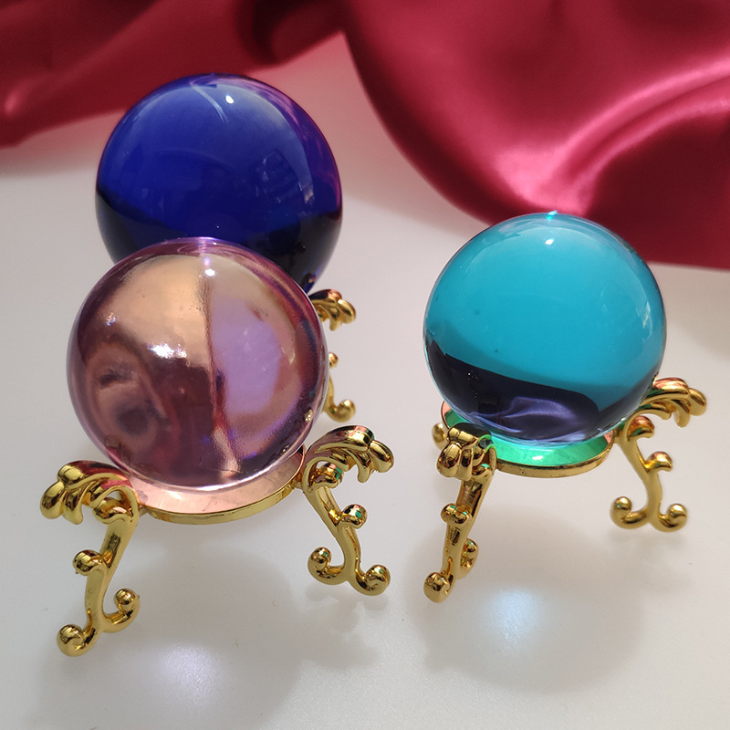 晶韵16年源头厂家40mm彩色水晶球k9料风水装饰客厅办公室水晶摆件