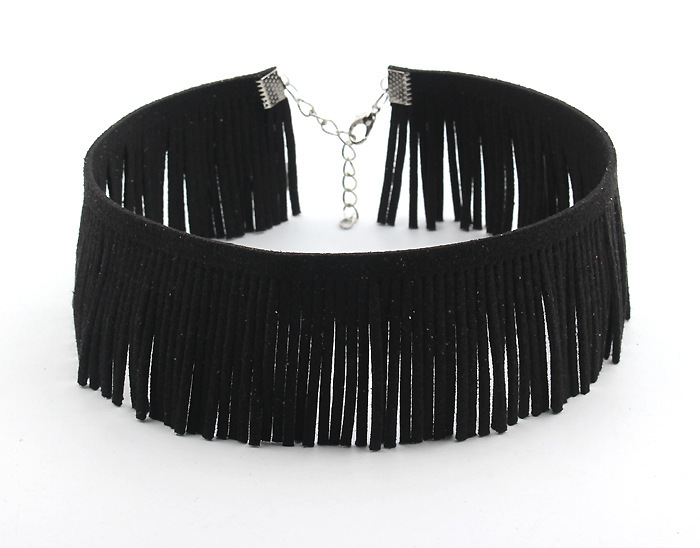 Fashion Ornament Simple Personality European Style Necklace Exaggerated Hand Knitting Yarn Tassel Beam Necklace 3672