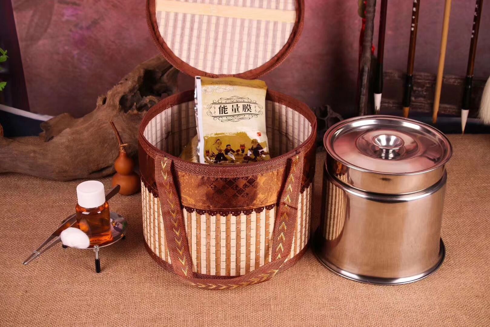 温阳罐火灸千叶佛莲弗莲温骨拔湿气散寒通经络美容院艾草缓膜药粉