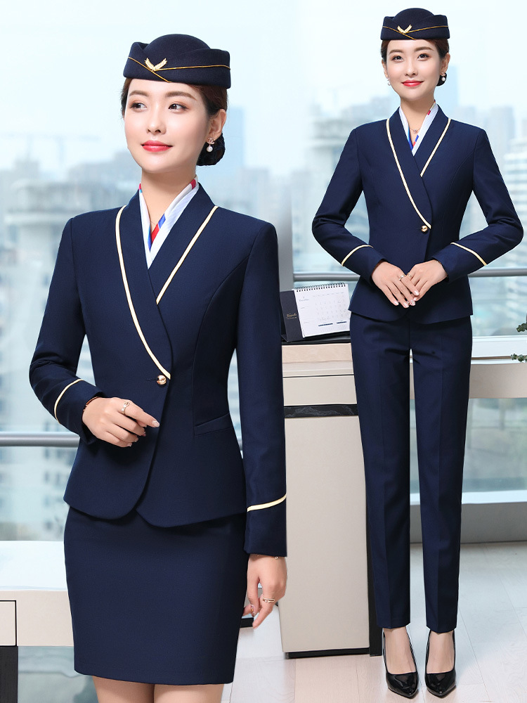 酒店工作装女新款服务员前台美容空姐会所工装套装珠宝店正装西服