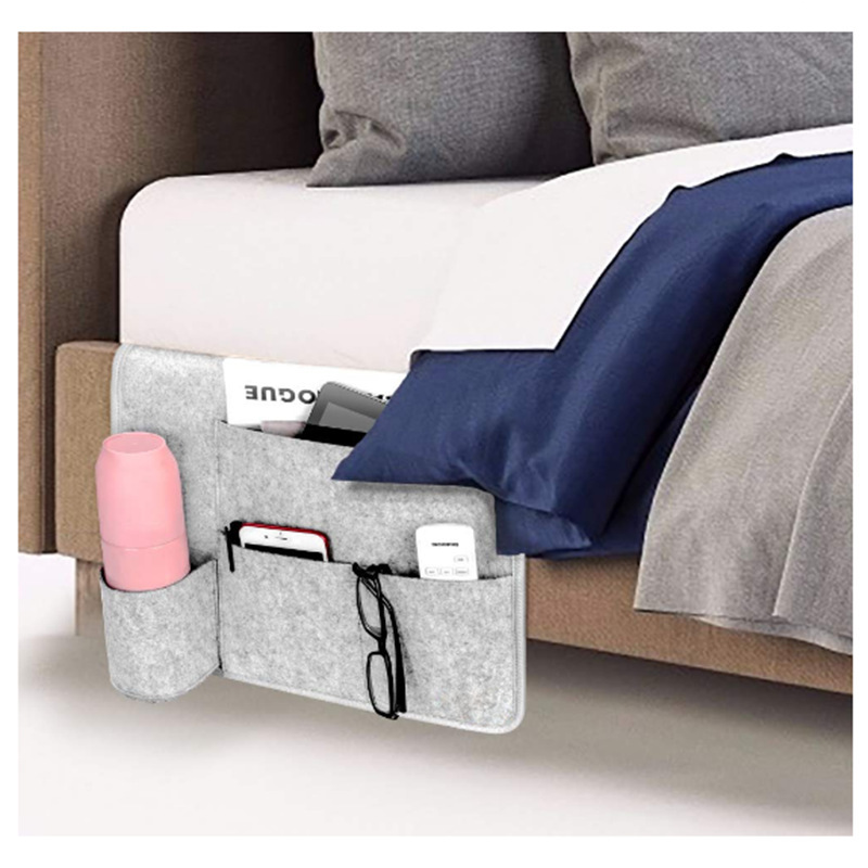 毛毡床边挂袋跨境毛毡储物袋卧室学生宿舍床头置物袋整理收纳挂袋