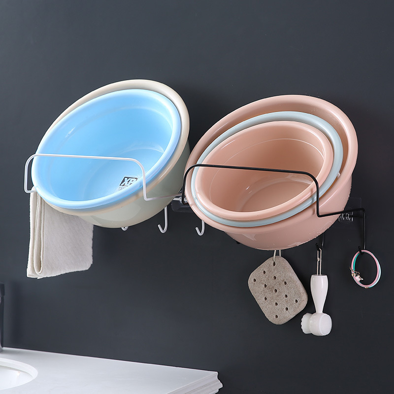 脸盆挂架浴室免打孔无痕贴洗澡盆收纳架家用厨房洗菜盆置物挂架架