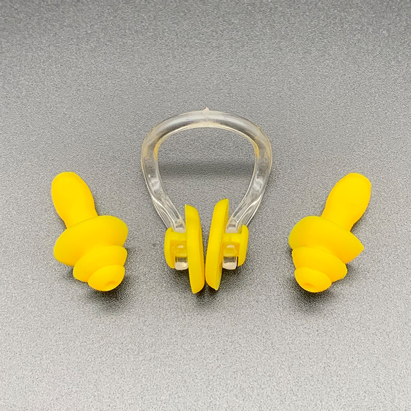 隔音降噪耳塞硅胶游泳鼻夹男女通用成人潜水防水儿童柔软耳塞套装