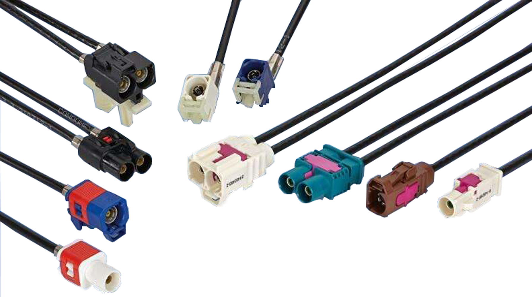 5双胞胎直母内孔汽车连接器fakra