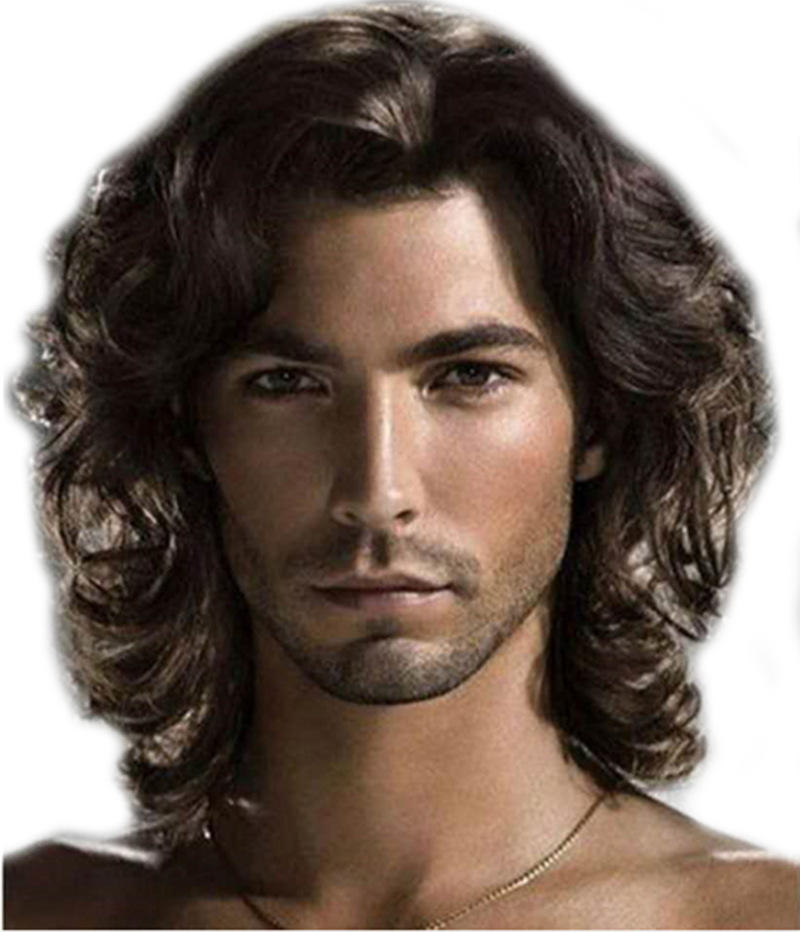 非洲卷发欧美假发短卷发男士假发中长发蓬松修脸跨境货源厂家