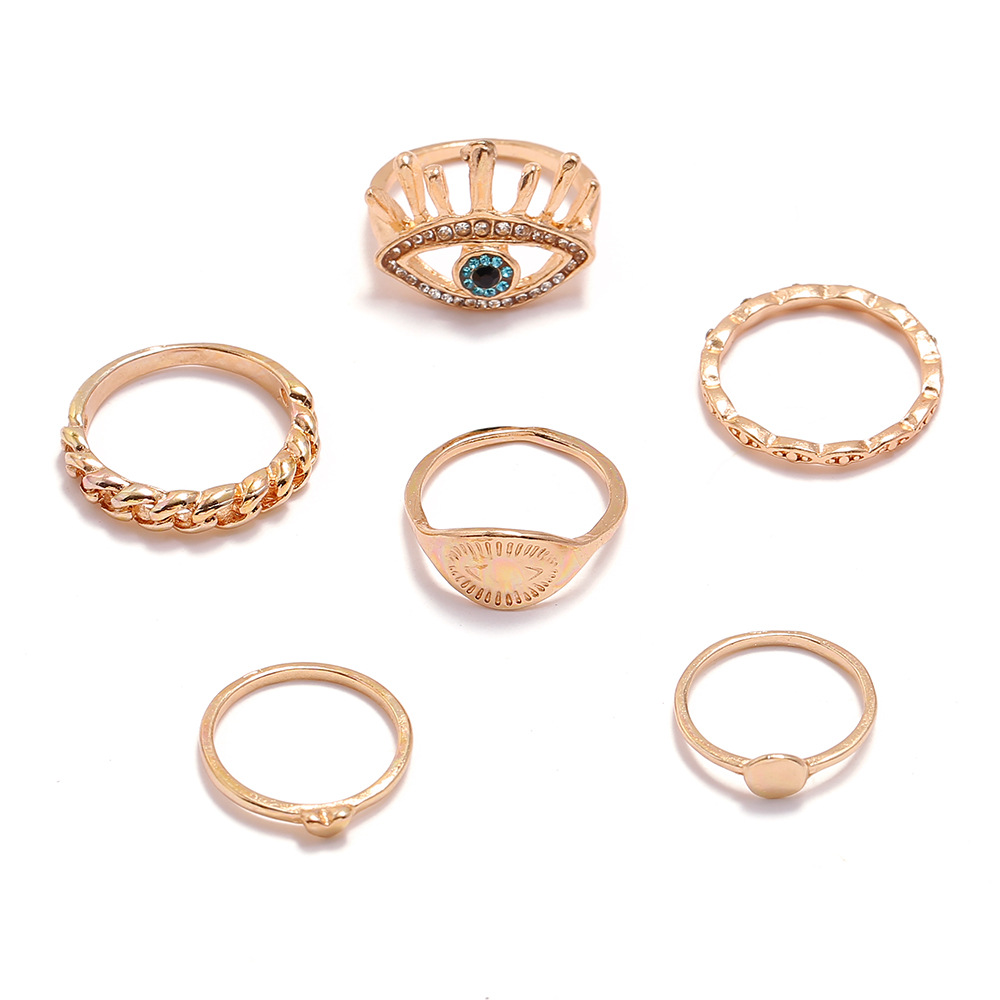 a2010外贸热销关节戒指 幸运天使之眼镶宝石戒指 跨境工厂直销