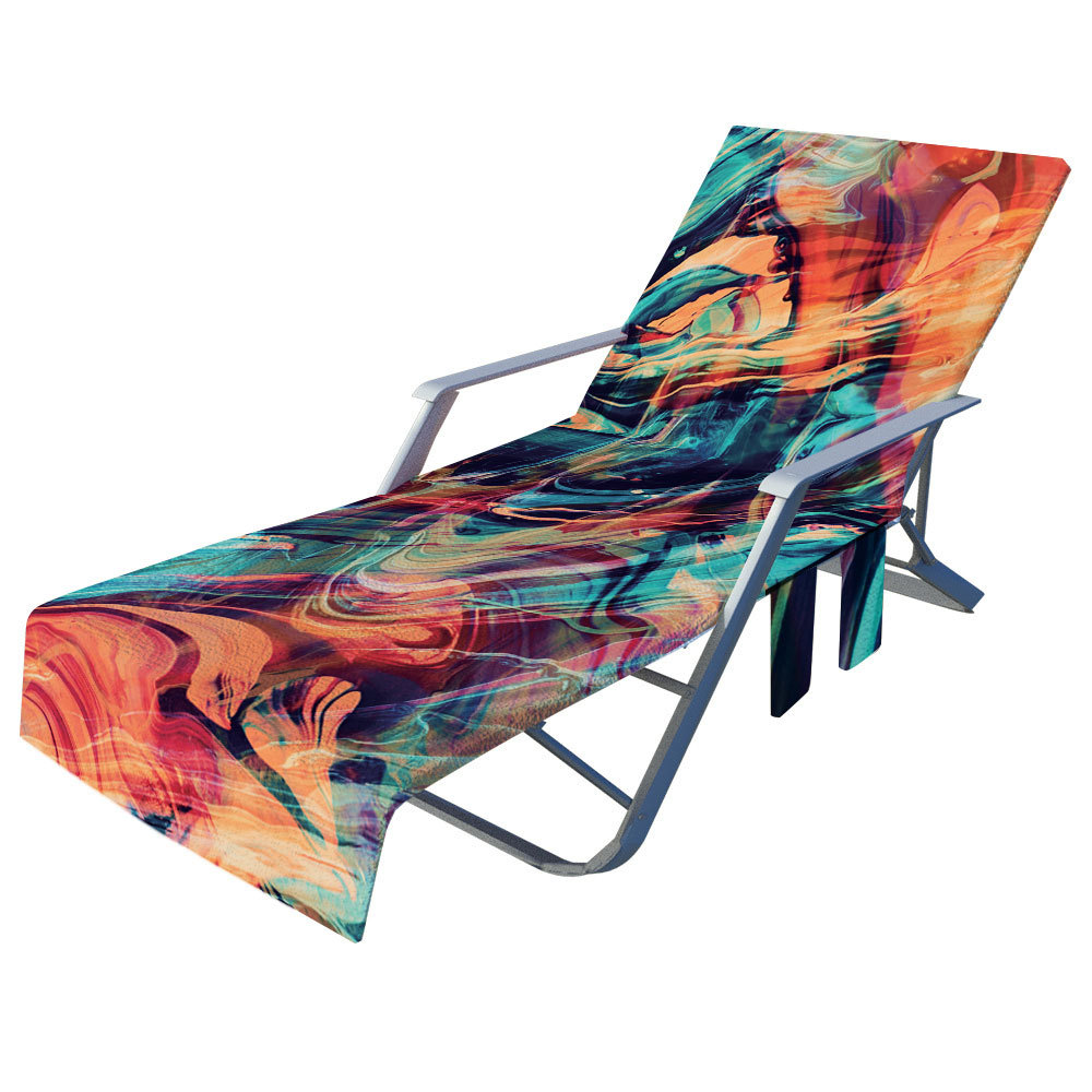 多彩超细纤维沙滩椅套舒适沙滩巾便携式户外用品沙滩躺椅巾