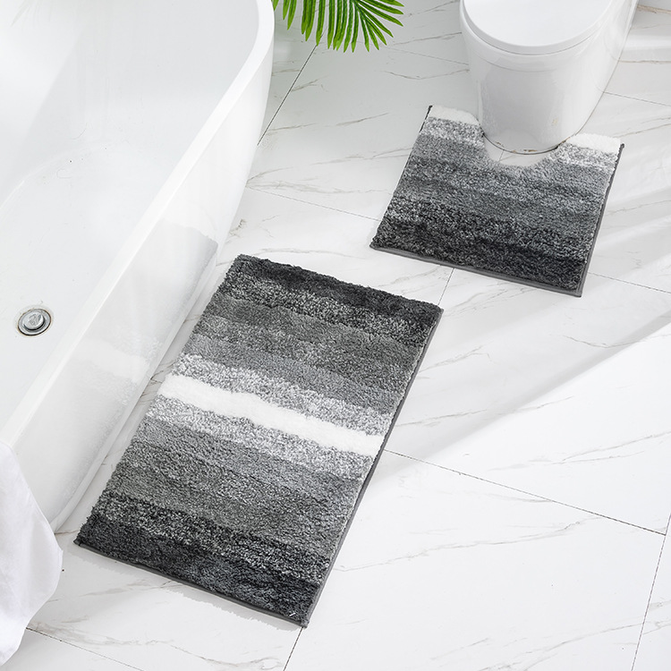 Customized Bathroom Non-Slip Mat Microfiber Gradient Floor Mat Bathroom Household Carpet Small Machine Tufted Cross-Border Absorbent Floor Mat
