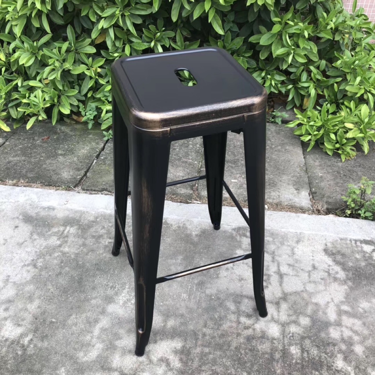 工业风金属吧椅做旧铁椅复古风格高脚吧凳奶茶店酒吧凳户外铁椅