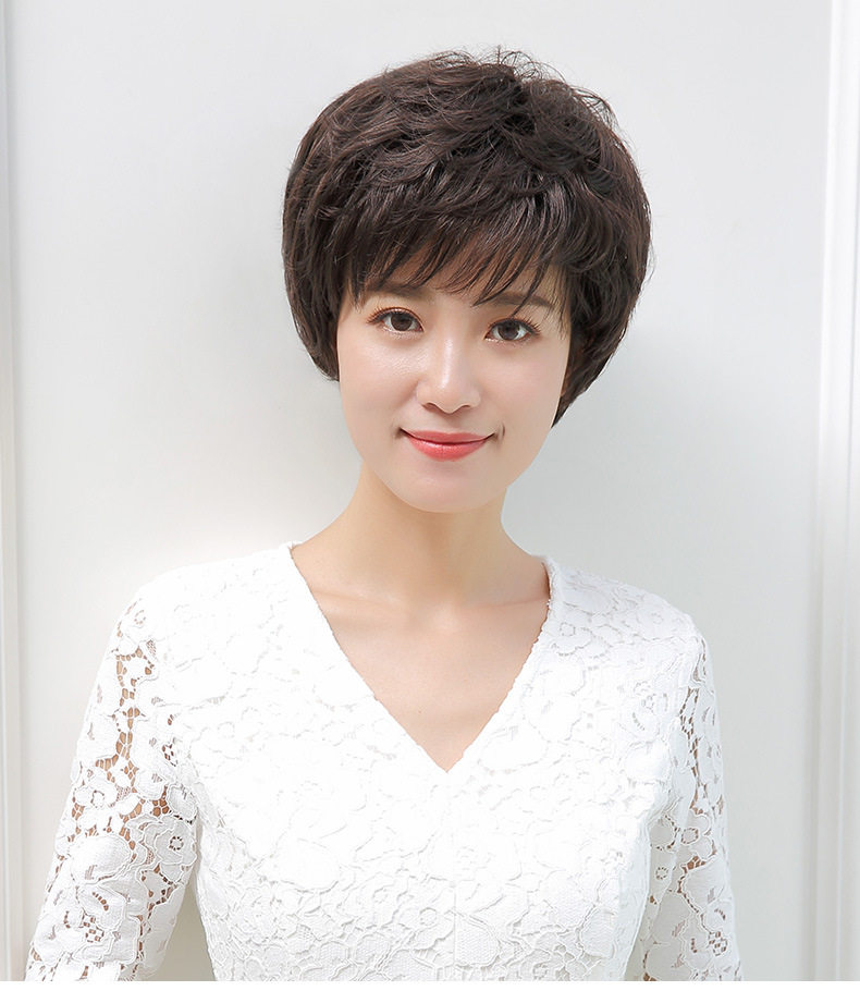 【批发定制】化纤发套假发女中老年妈妈假头套蓬松发型现货全头套