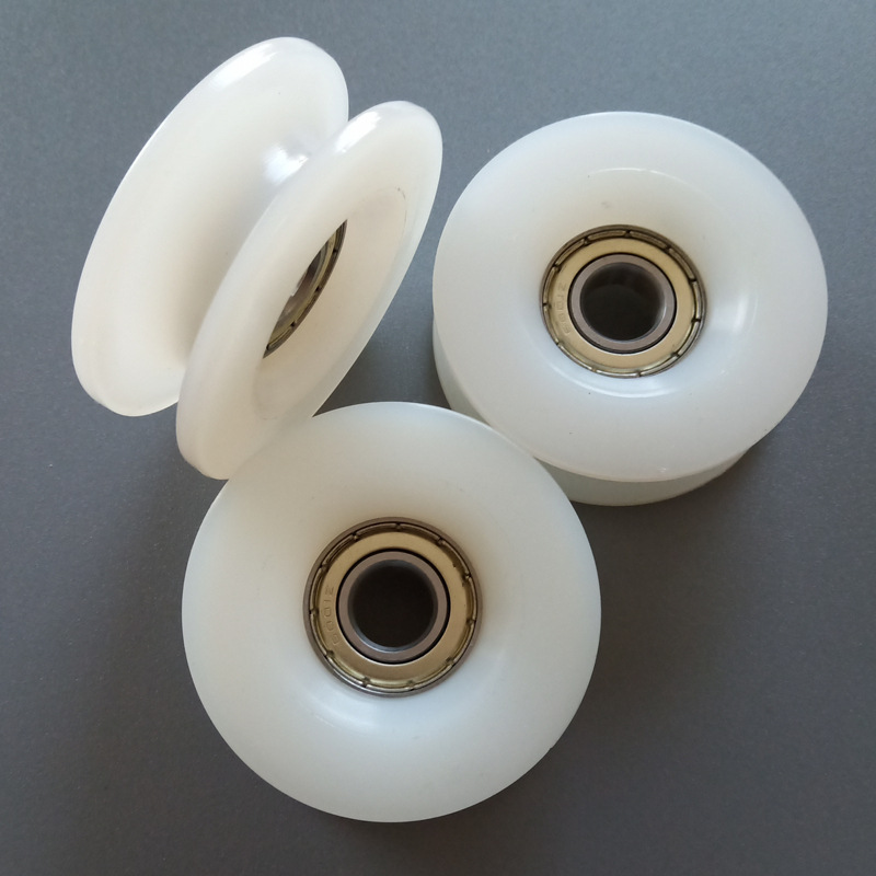 厂家供应pp异形轮塑料h型槽轮来图来样注塑尼龙塑料u型槽轴承滑轮