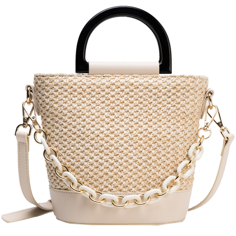 Summer Straw Bag Western Style Women's Bag 2020 Popular New Fashion Messenger Bag All-Matching Weaving Bucket Bag