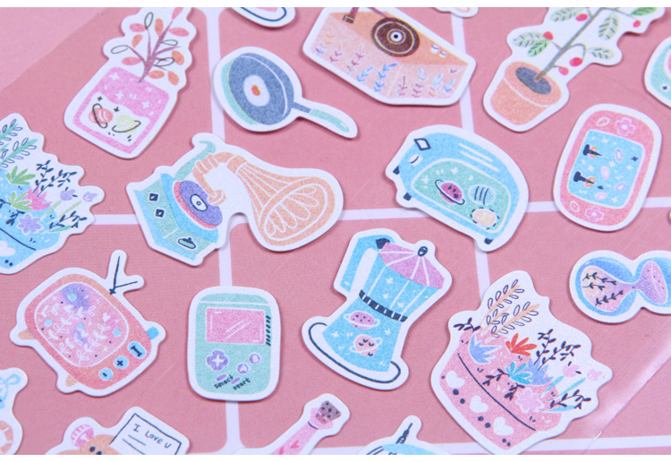 sl-abs水彩夏日手账贴 日式清新水蓝色系列 日历相册标注小粘贴纸