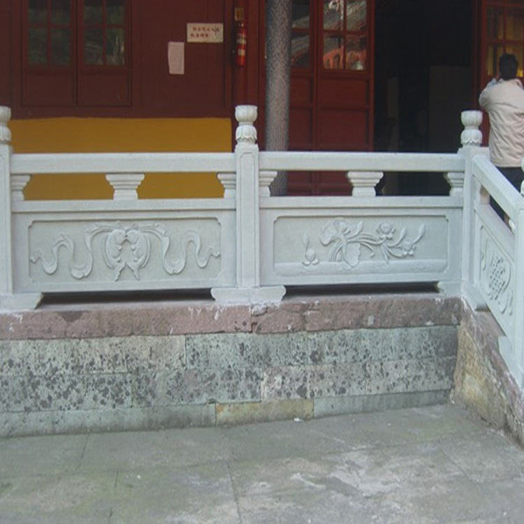 石雕栏杆厂家批发 汉白玉石头雕刻栏杆 庙宇别墅阳台石护栏