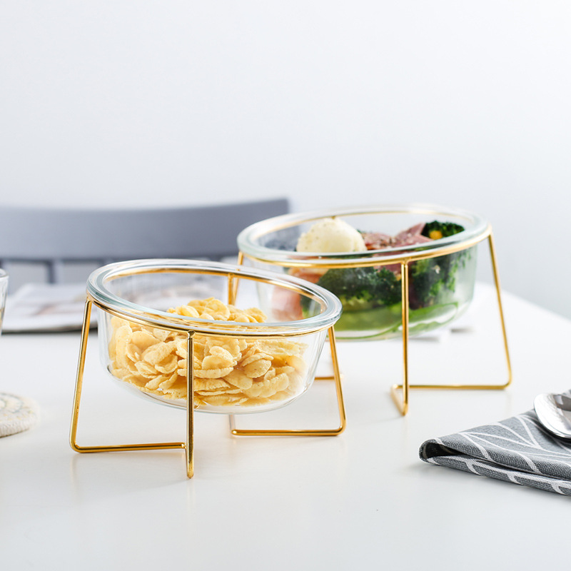 Nordic Creative Household Glass Tableware Noodle Bowl Fruit Snacks Dessert Salad Bowl Pet Bowl Cat Food Bowl Dog Bowl
