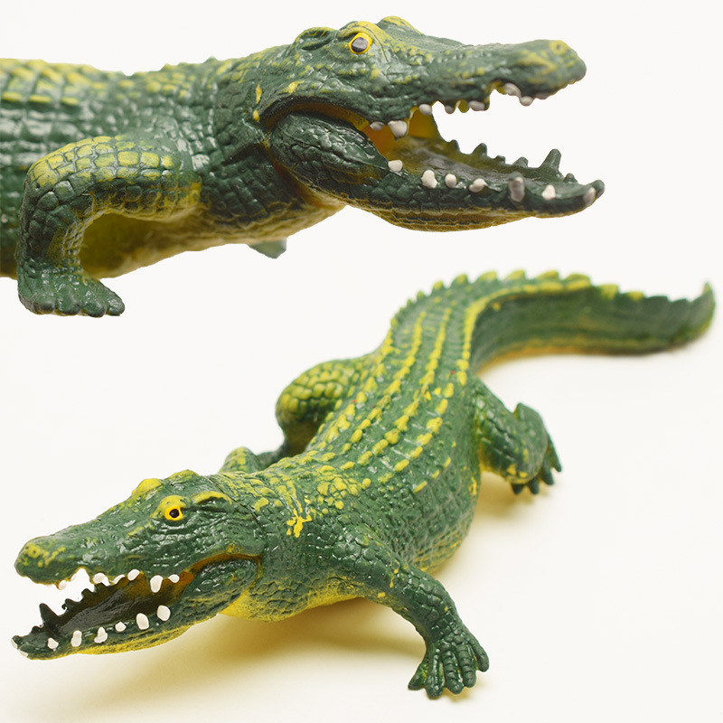 高仿真实心鳄鱼模型软胶两栖爬行野生海洋动物早教道具工厂