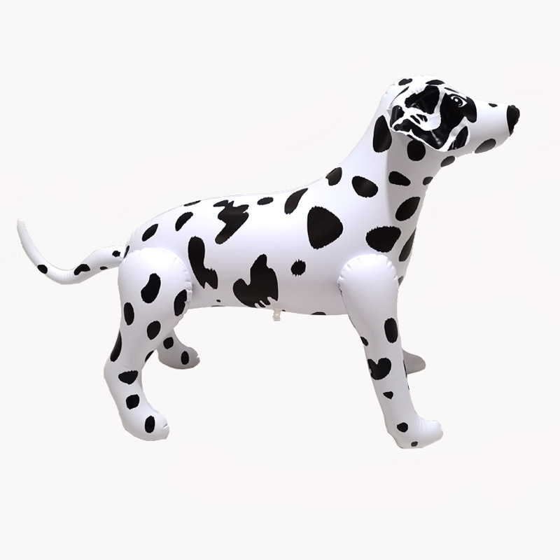 现货充气狗狗玩具白色斑点狗模特宠物狗仿真模型pvc塑胶狗玩具
