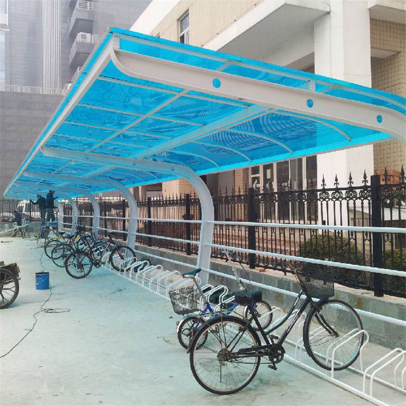 安装阳光板电瓶车棚 户外汽车遮阳遮雨棚停小区车库入口门头雨棚