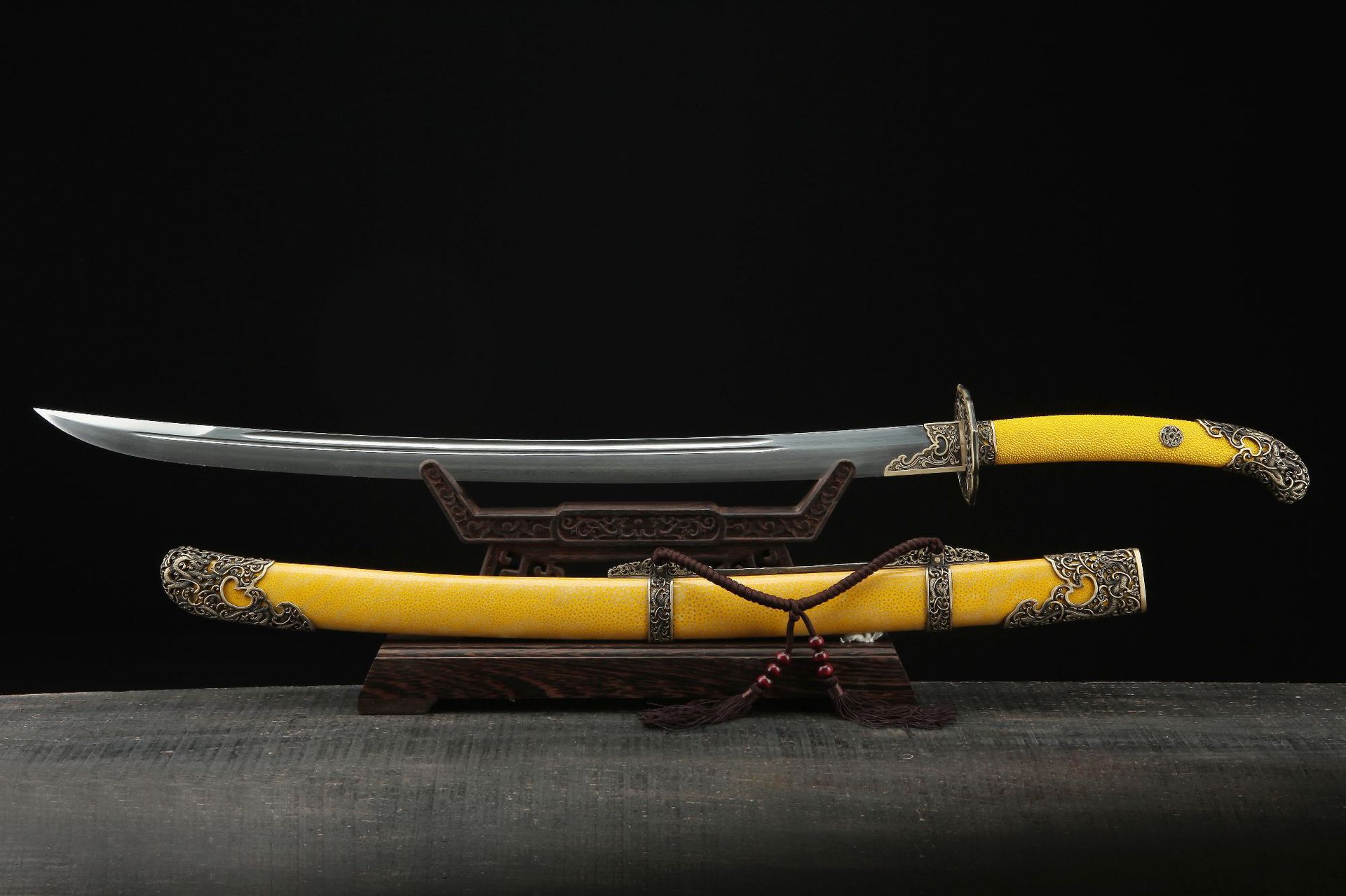 龙泉华影刀剑花纹钢烧刃清刀手工锻打绣春刀影视宝剑冷兵器未开刃