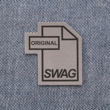 1609#SWAG黑色反光布 服装辅料标签印唛个性工装裤商标夹克